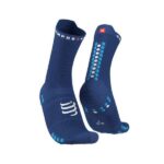 pro racing socks v4 run high sodalite/fluo blue
