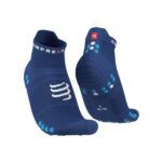 pro racing socks v4 run low sodalite/fluo blue