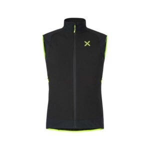 premium wind vest nero/giallo fluo